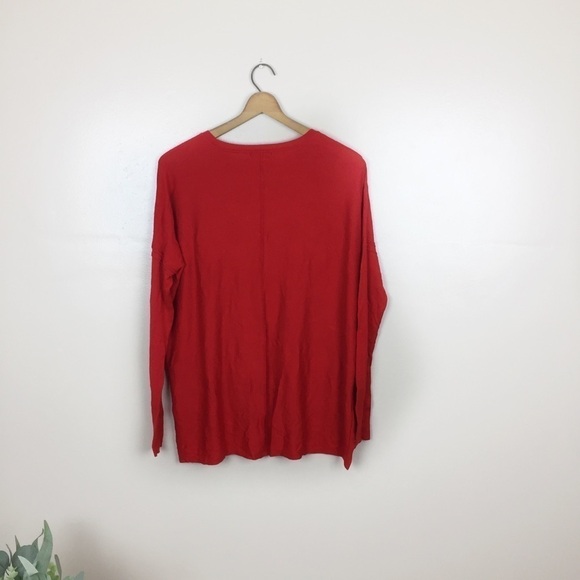 H&M Small Red High Low Light Weight Sweater - Picture 8 of 8